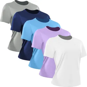 1-5 Pack Women's Short Sleeve Shirts UPF 50  Sun Protection T-Shirts V Neck Workout Quick Dry Tops