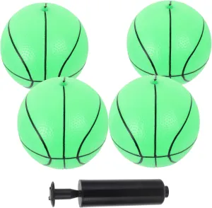 1 Set Luminous Basketball for Glow Dark Inflatable Balls with Pump for Playground Training Indoor for Boys