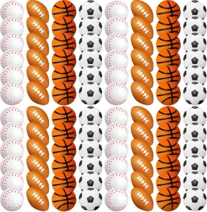 120 Pieces Sports Stress Balls Mini Foam Soccer Ball, Basketball, Football, Baseball Stress Balls for Anxiety Relief Sports Themed Birthday Party Supplies Game Stocking Stuffers