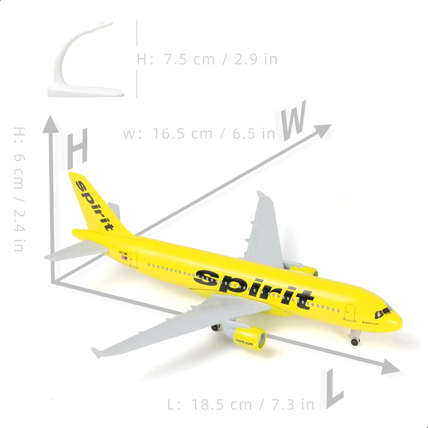 1/200 A320 Spirit Diecast Metal Airplane Model with Stand for Airbus A320 Model Plane Kits (7.3-inch L) for Aviation Enthusiasts Gifts, Display Decorations or Ornaments