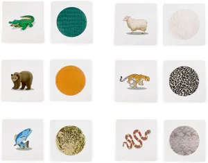 12X Interactive Animal Texture Learning Set for Guess the Animal Game-Double Sided Animal Match Tactile Educational Resource Explore Textures&Colours-Perfect Animal Lover Gifts for Kids