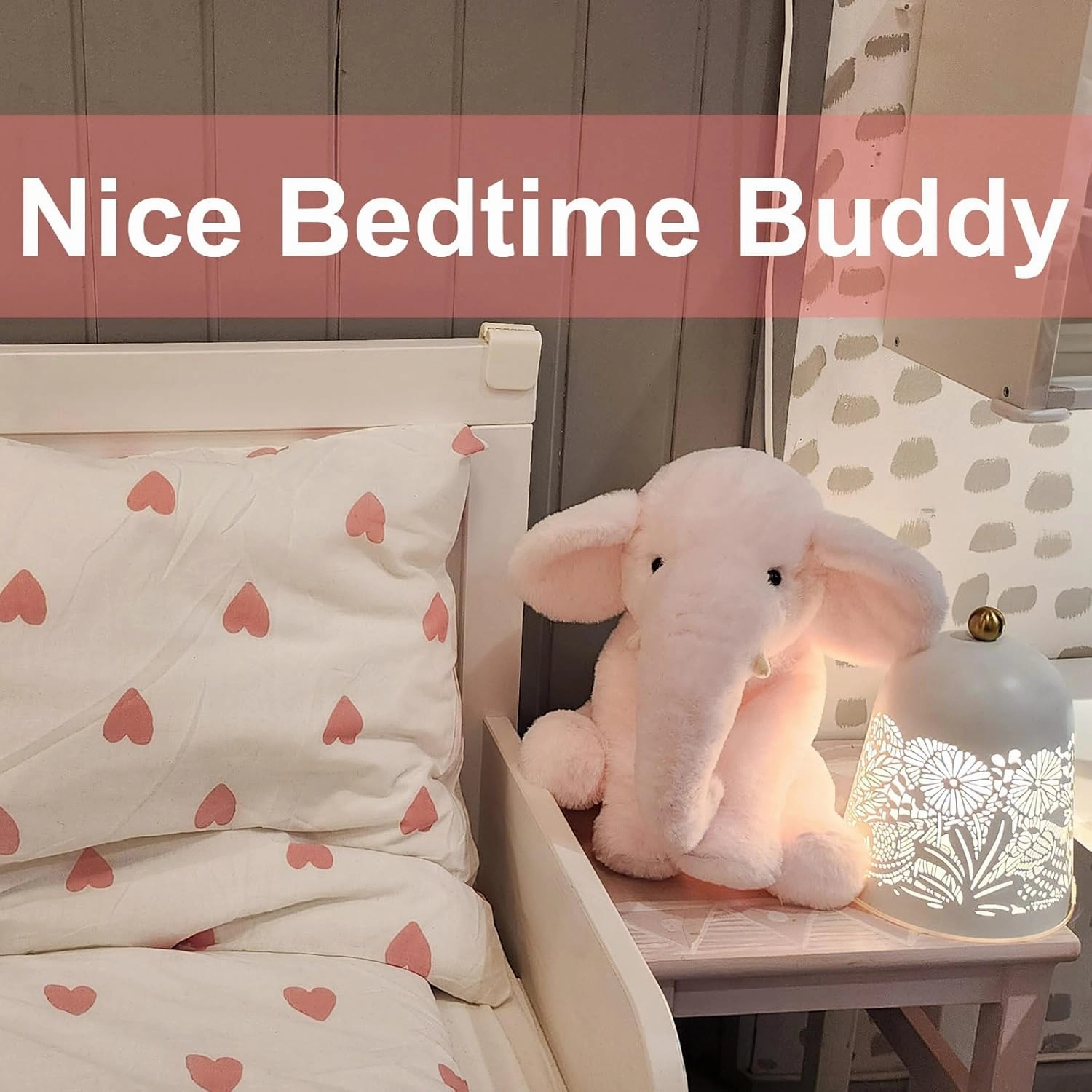 13" Pink Elephant Stuffed Animal - Plush Toy for Boys, Girls, Kids, Baby Shower, Bedtime, Birthday