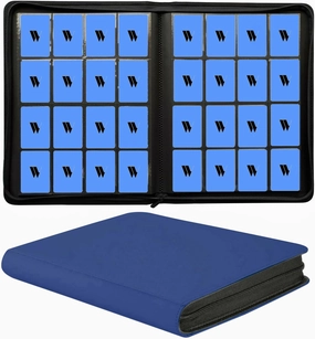16 Pocket Card Binder, 1000  Premium Zip Trading Card Binder, Double Sided Pocket Card Binder Album, Ringless Card Folder for MTG, TCG, Sports Card (Blue, 16Pockets)