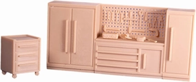 1/64 Tiny Cabinet Tool Model for Photography and Micro Landscape Decor, Workbench Set