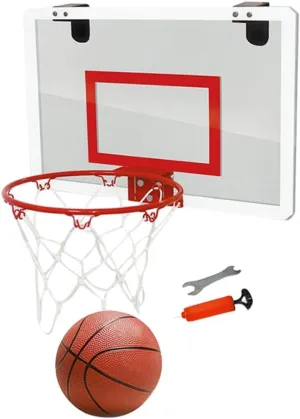 1Pc Mini Door Hanging Basketball Board Transparent Suspension Backboard for Home Office Easy to Install Space Saving Design Basketball for Indoor Play