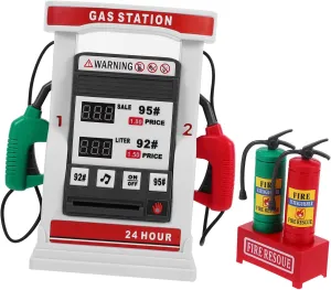 1Set Multi Function Gas Station Model with Voice and Card Swiping DIY Assembly for Interactive Play Enhances Imagination and Coordination Skills