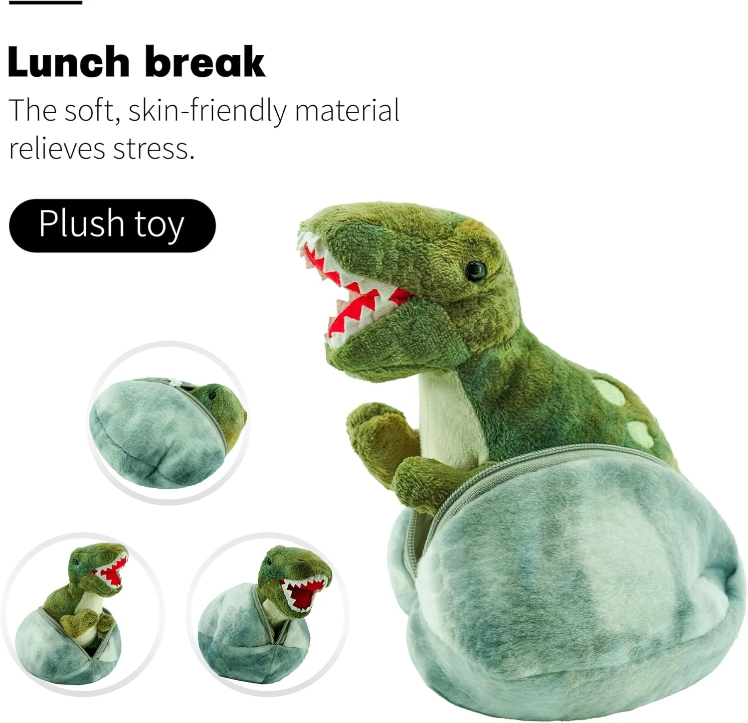 2 in 1 Dinosaur Stuffed Animal Weighted Dragon Plush for Adults & Kids Dinosaur Egg Plushies Toys for Boys Simulation Toy with Babies Inside for All Ages