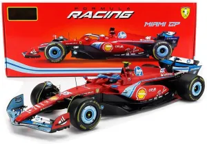 2024 New 1/18 F1 SF24#55 Sainz Miami GP Formula Alloy Racing Car Adult Die Cast Collection Vehicle Gift