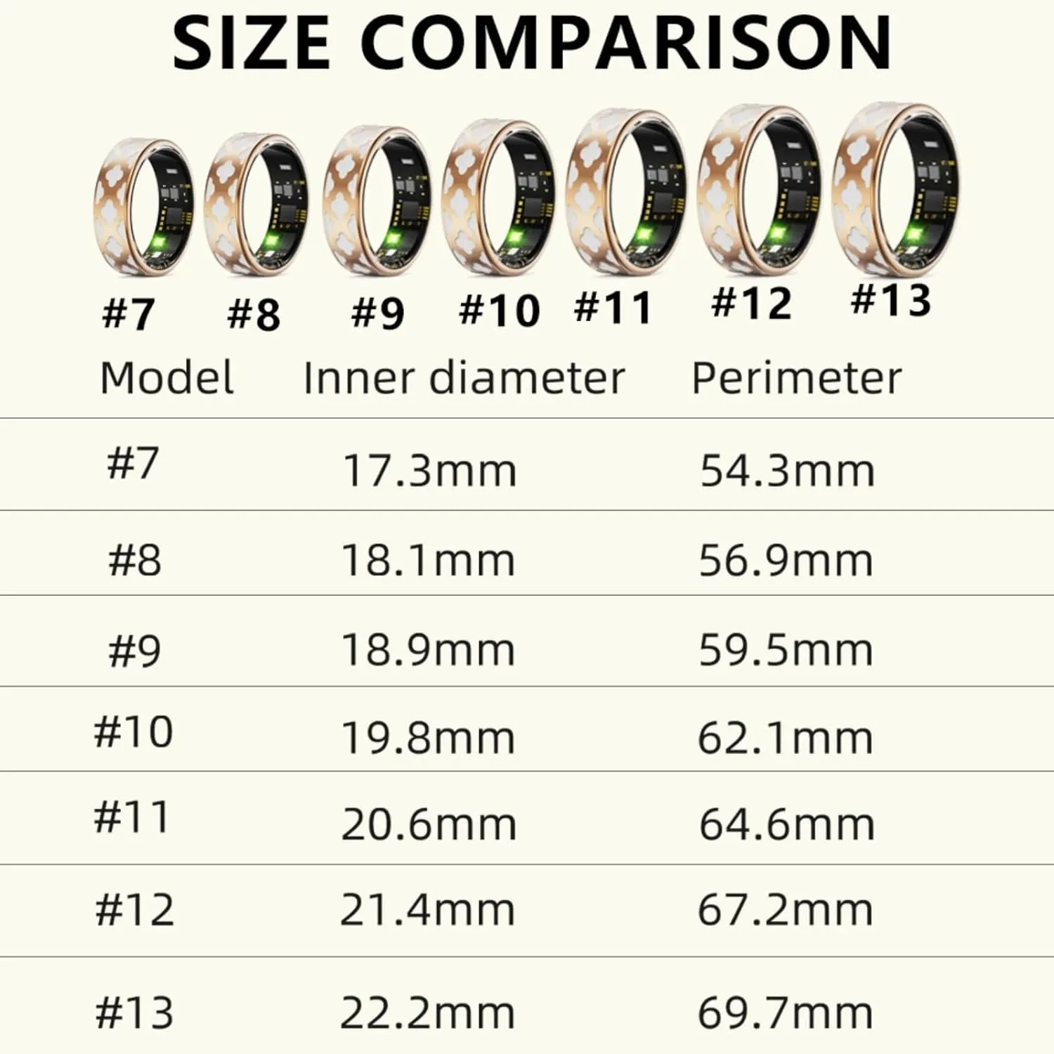 2025 Stylish Health Rings for Women, Fitness Tracker with Heart Rate Calories Sleep Step Tracker, IP68 Water Proof Wearable Smart Ring APP Control & Charging Case