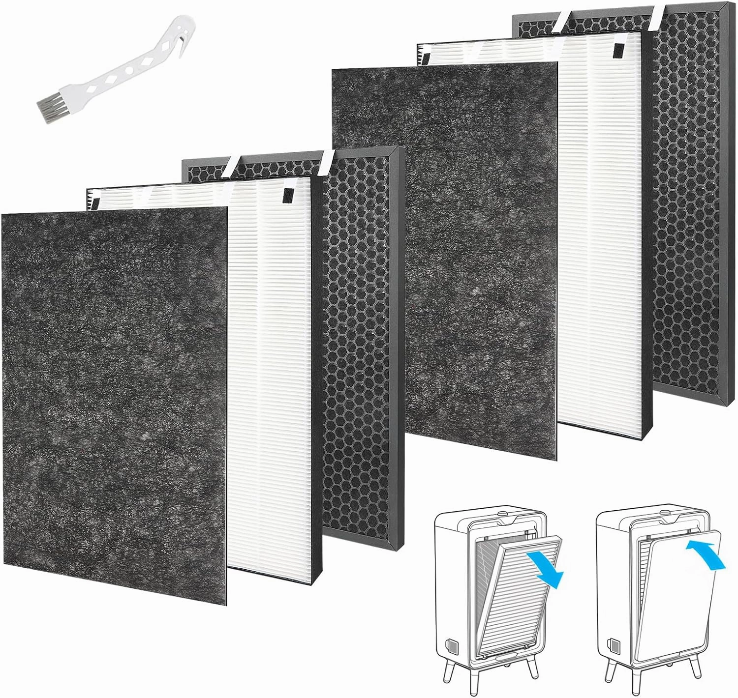 2 Set Air220 Air320 Filter Replacement Compatible with Bissell Air320 Air220 aka 2609A Air Purifier, 2678 True HEPA Filter and Pre Filter, 2677 Activated Carbon Filter Included