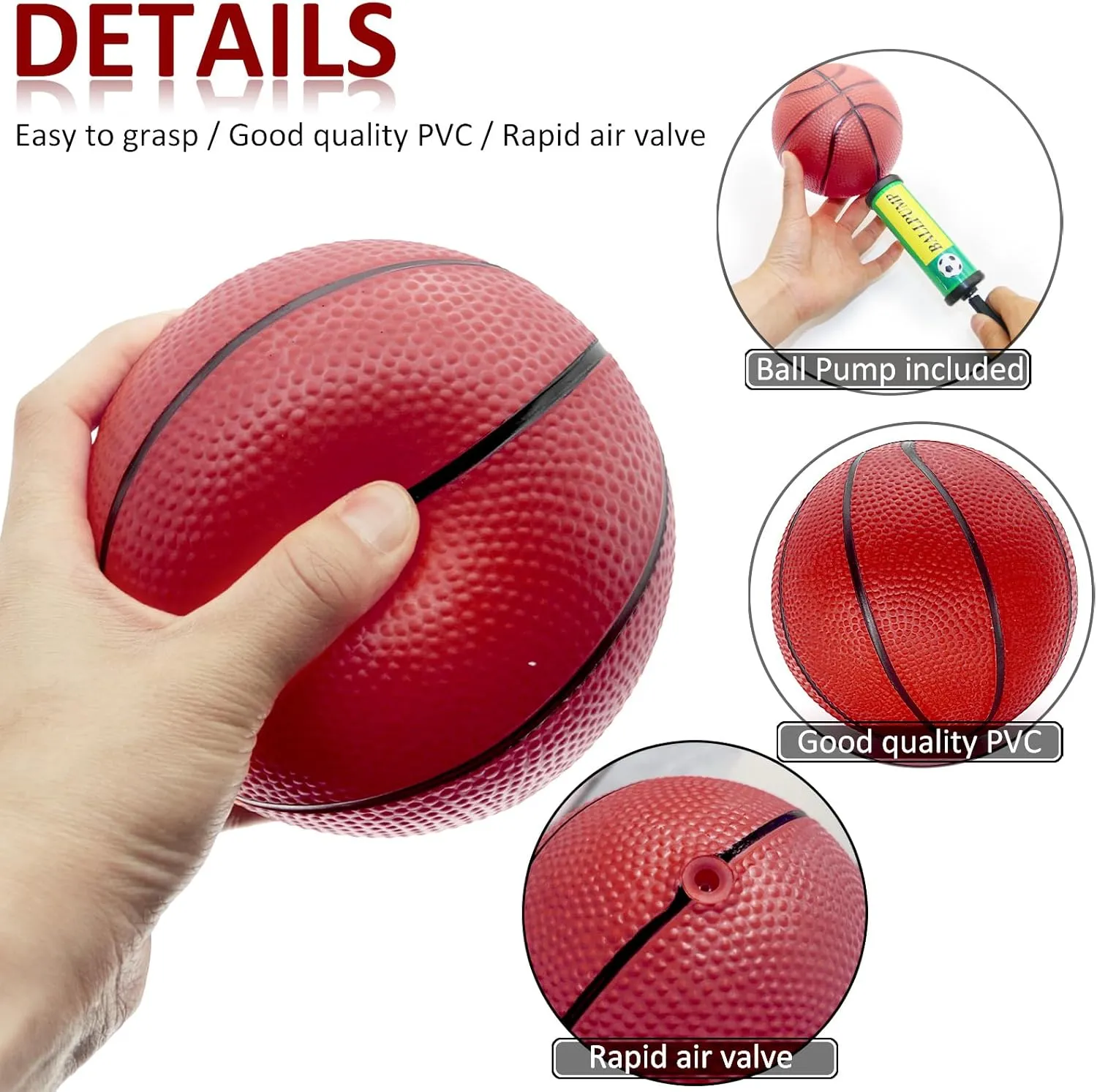 30Pcs 7" Inflatable Mini Basketball Balls Bulk Inflatable Small Basketballs Set, PVC Small Basketballs for Over The Door Basketball Hoop Games Party Favors Indoor Outdoor Play Adults Kids Pool Beach