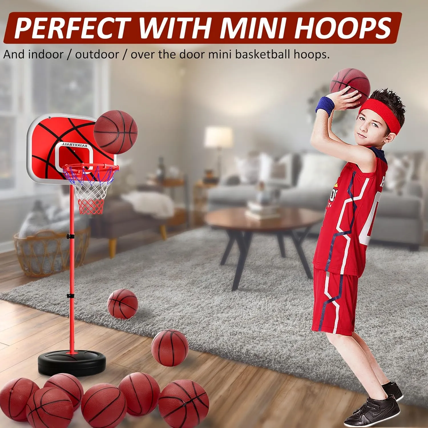 30Pcs 7" Inflatable Mini Basketball Balls Bulk Inflatable Small Basketballs Set, PVC Small Basketballs for Over The Door Basketball Hoop Games Party Favors Indoor Outdoor Play Adults Kids Pool Beach