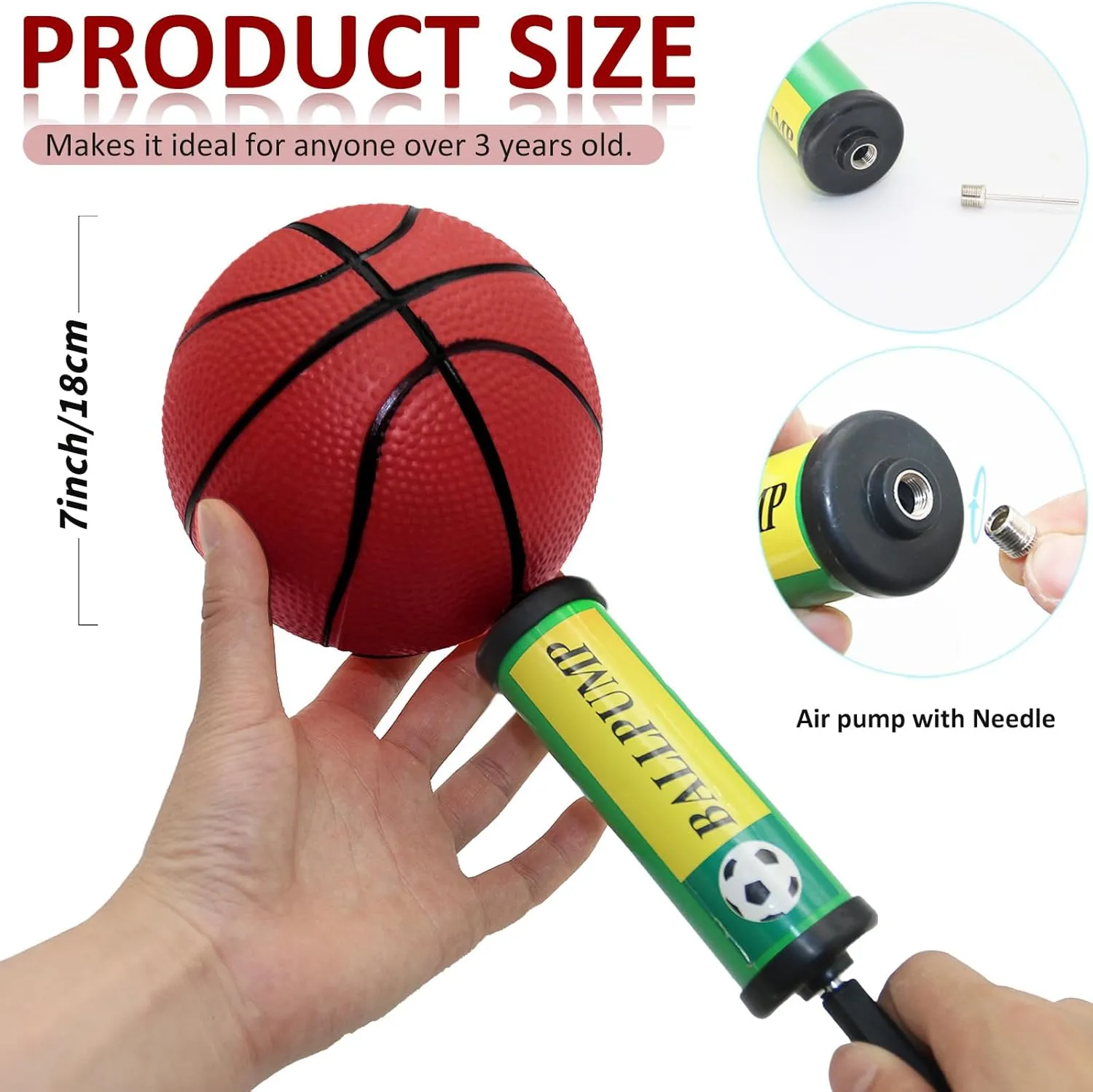 30Pcs 7" Inflatable Mini Basketball Balls Bulk Inflatable Small Basketballs Set, PVC Small Basketballs for Over The Door Basketball Hoop Games Party Favors Indoor Outdoor Play Adults Kids Pool Beach