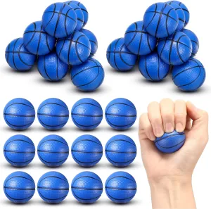 36 Pack Mini Basketball Stress Balls 1.6 Inch Mini Foam Sports Ball for Basketball Party Favor Goodie Bag Fillers Decoration Kids School Reward Anxiety Stress Relief(Blue)