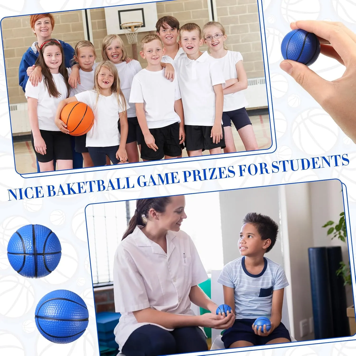 36 Pack Mini Basketball Stress Balls 1.6 Inch Mini Foam Sports Ball for Basketball Party Favor Goodie Bag Fillers Decoration Kids School Reward Anxiety Stress Relief(Blue)
