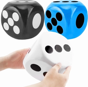 3 Pcs 6 Inch Jumbo Dice Set Large Soft Foam Dice Giant Squishy Square Dice Toys for Educational Toys Game Casino Themed Party Decorations, 3 Colors (Color Style 1)