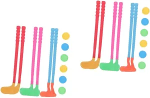 4 Sets Golf Set of Plastic Golf Clubs Balls Random Color Interactive Educational Indoor Outdoor for Boys for Birthday Parties Family Fun Random Color