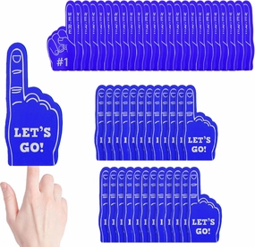 48 Pieces Mini Foam Finger, Sport Fan Party Favors, We're #1 Sports Themed Party Supplies for Baseball Basketball Football Soccer Events Team Gifts (Blue)