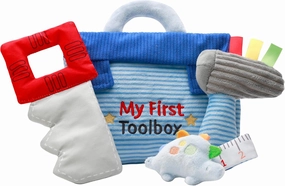 4 Piece Plush My First Toolbox Play Set with Sensory Toys for Baby, Multicolored, 6 inch