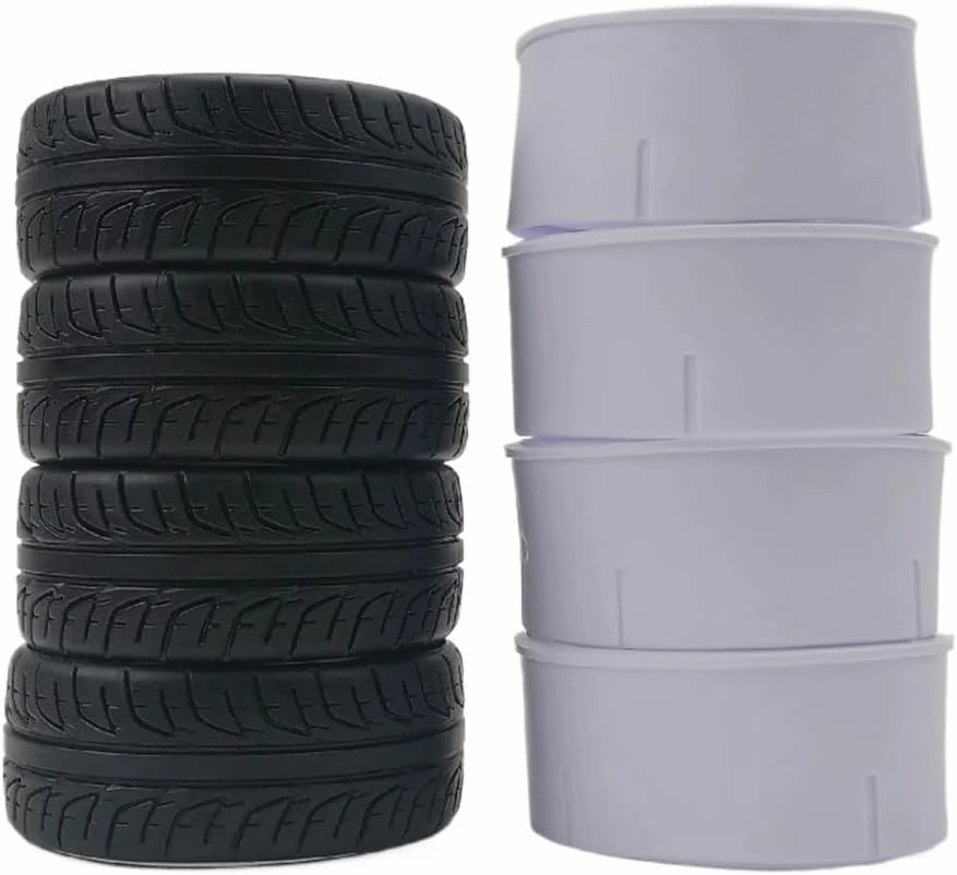 4pcs 1/10 Scale RC Car Drift Tires Soft Inserts On Road Touring Compatible with Hobby Models
