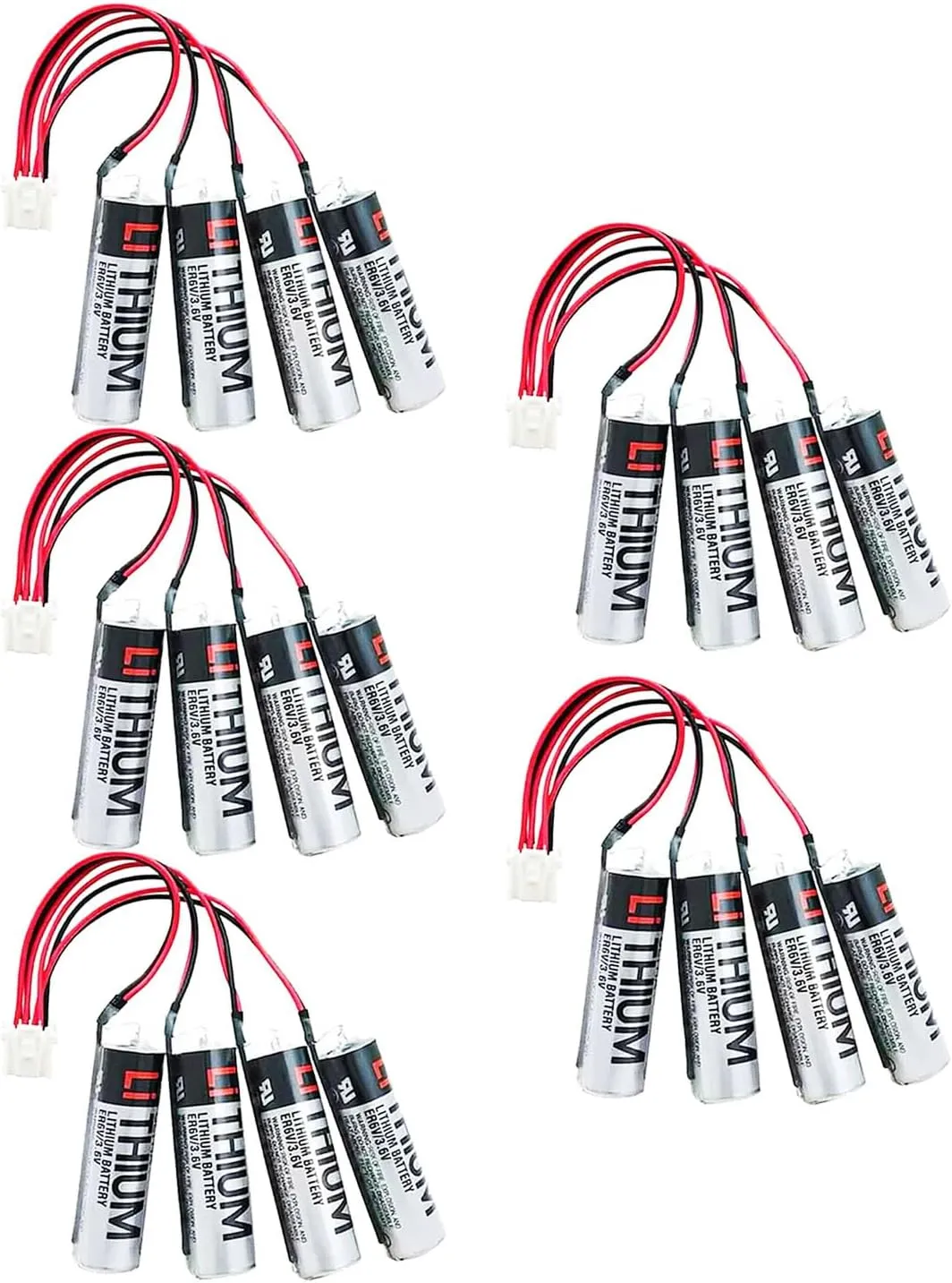 [5 Pack] 8000mAh ER6V/3.6V Lithium Battery Replacement for Yaskawa HW0470360-A Motoman Robot 149689-1