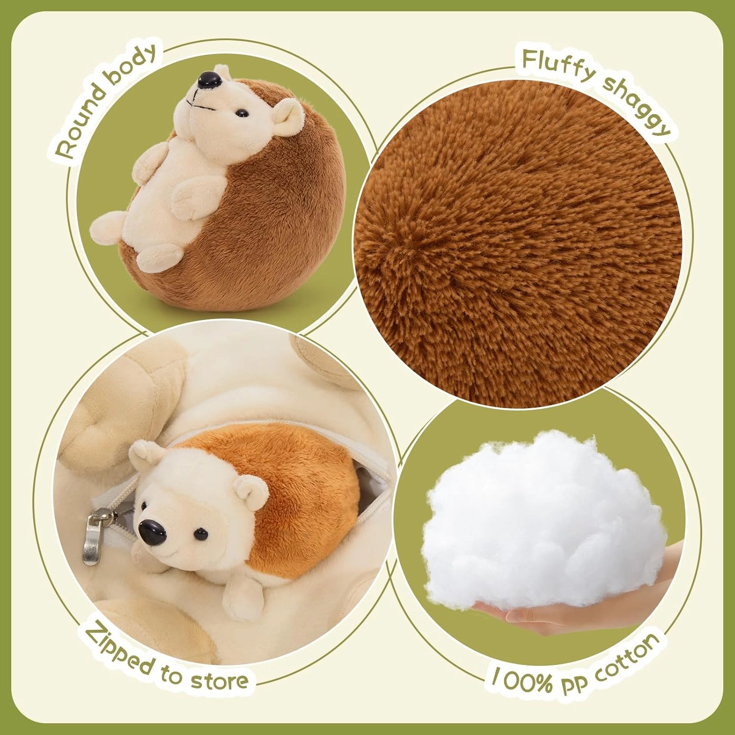 5Pcs Hedgehog Plush Toy Set, Giant Mommy Hedgehog Stuffed Animal with 4 Cute Baby Hedgehog Plushies, 14" Cuddly Stuffed Hedgehog Gift for Boys Girls Kids on Christmas Birthday Baby Shower