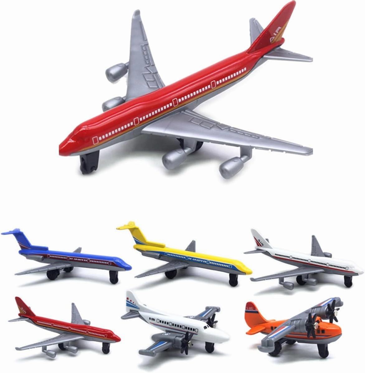 6 Pack Mini Model Airplane Toys Alloy Diecast Pull Back Aircraft Pocket Toy for Kids Birthday Gifts Party Favors