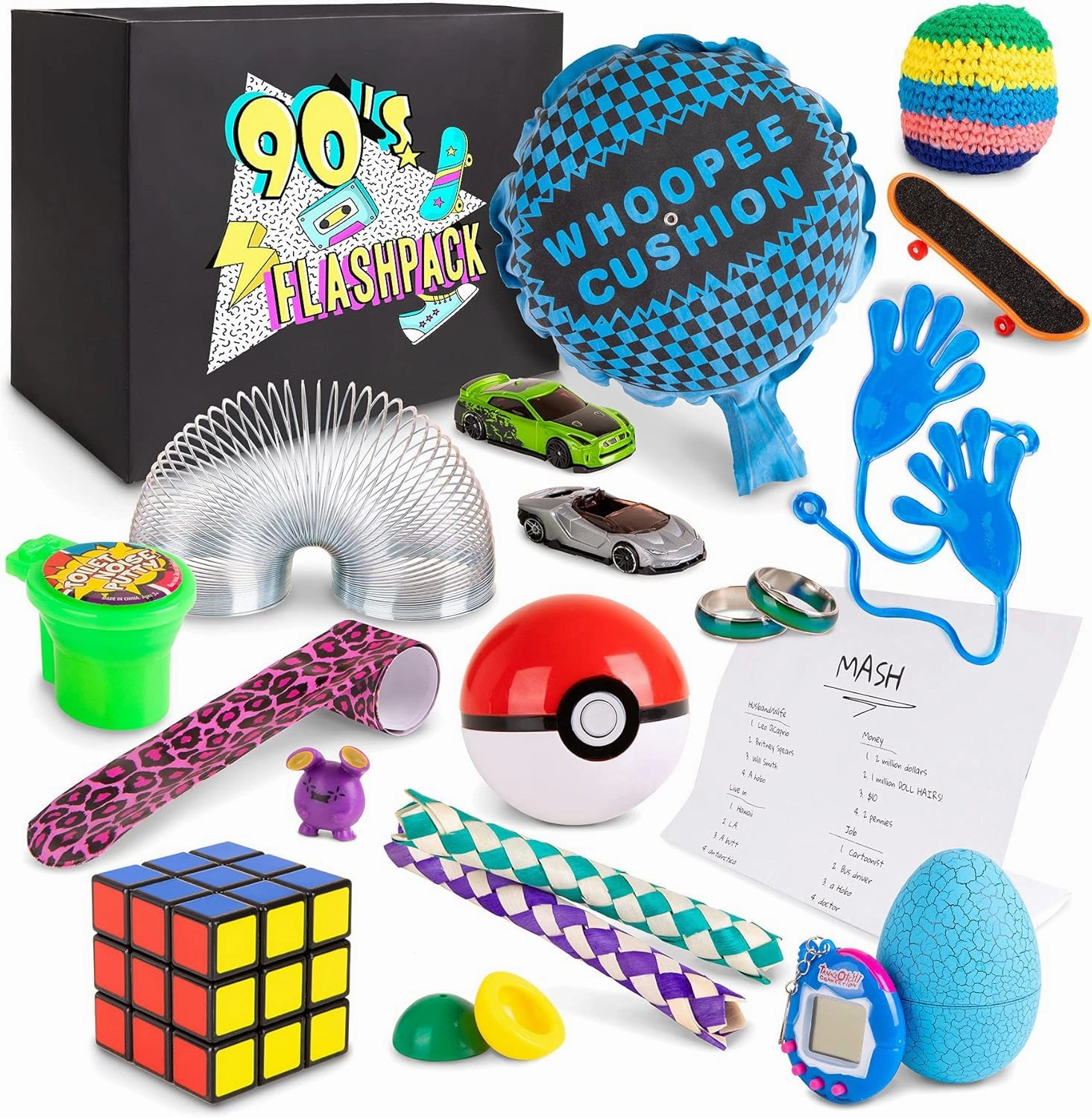 90's Flashpack | Flashback to All of Your Favorite Toys from The 1990s with This Fun Nostalgia Gift Box | Perfect Retro Nineties Present for Adults, College Students, Men, Women, Kids, and Teens