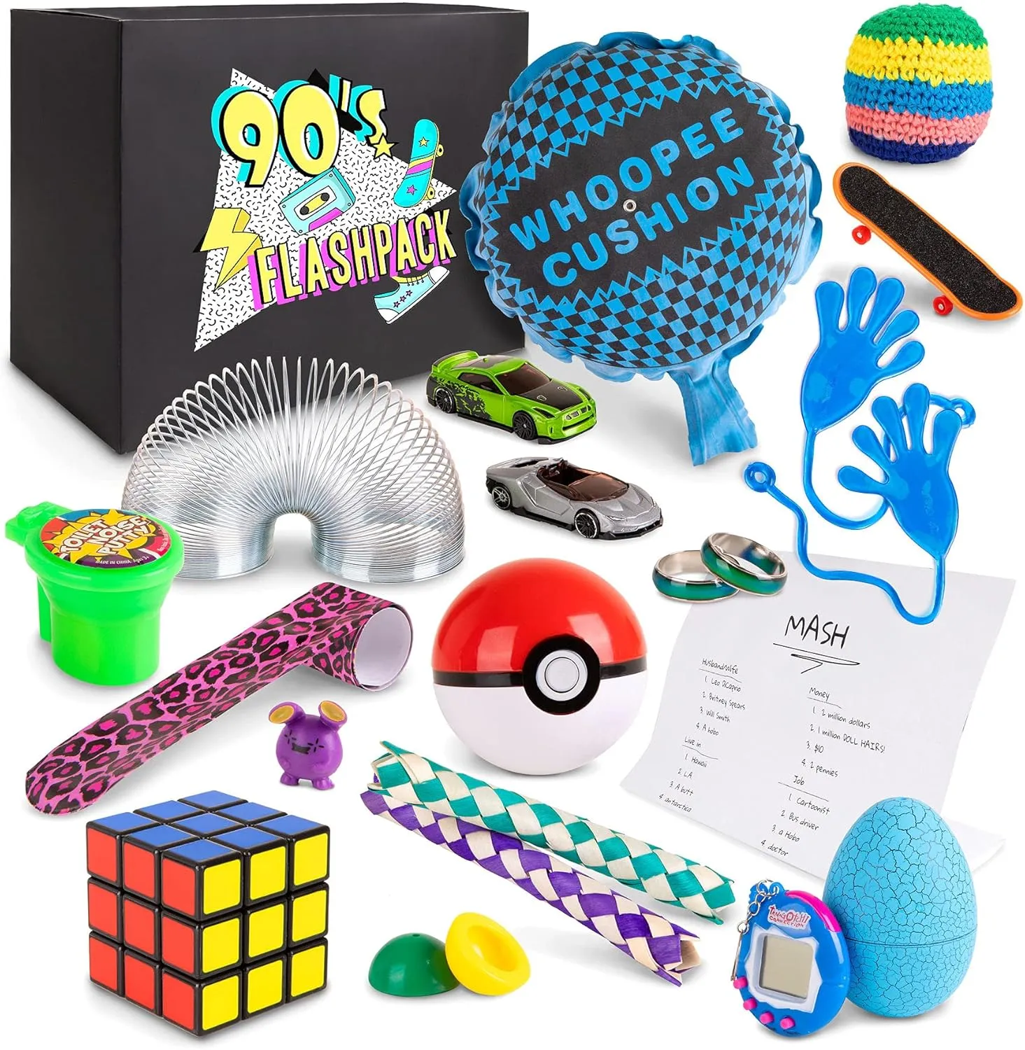 90's Flashpack | Flashback to All of Your Favorite Toys from The 1990s with This Fun Nostalgia Gift Box | Perfect Retro Nineties Present for Adults, College Students, Men, Women, Kids, and Teens