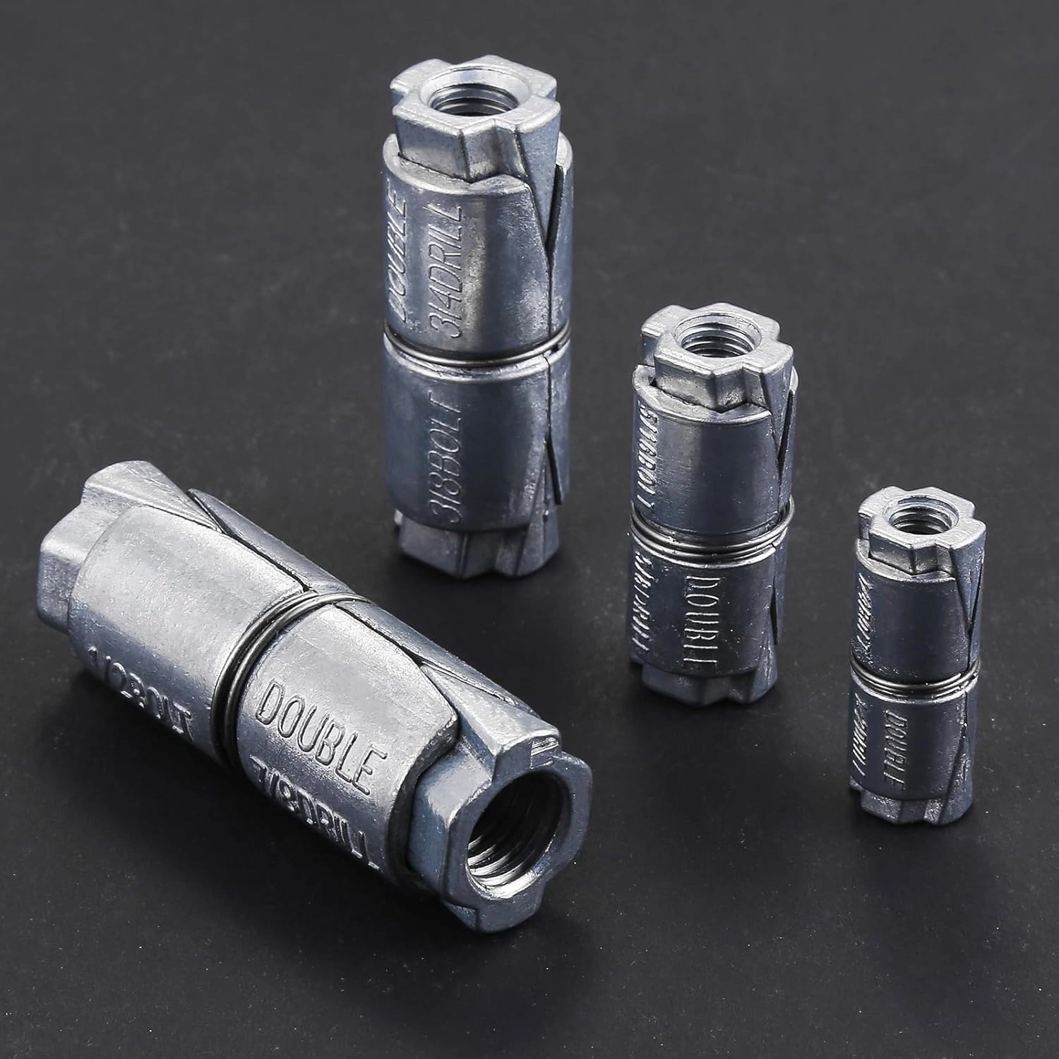 (25 pcs) 1/2x2-1/2 Outer diameter7/8 Double Expansion Anchor, Zinc Plated Double Expansion Shield Anchors, Double Expansion Shields,for Masonry, Concrete, Brick or Block