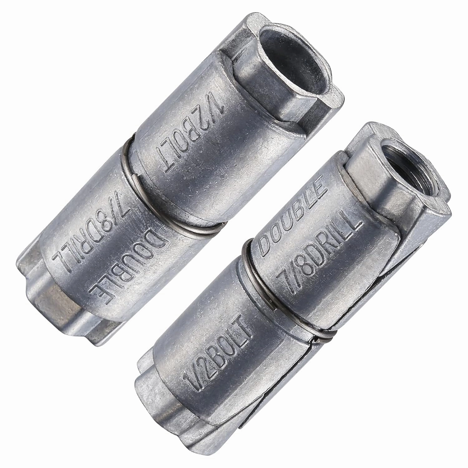 (25 pcs) 1/2x2-1/2 Outer diameter7/8 Double Expansion Anchor, Zinc Plated Double Expansion Shield Anchors, Double Expansion Shields,for Masonry, Concrete, Brick or Block