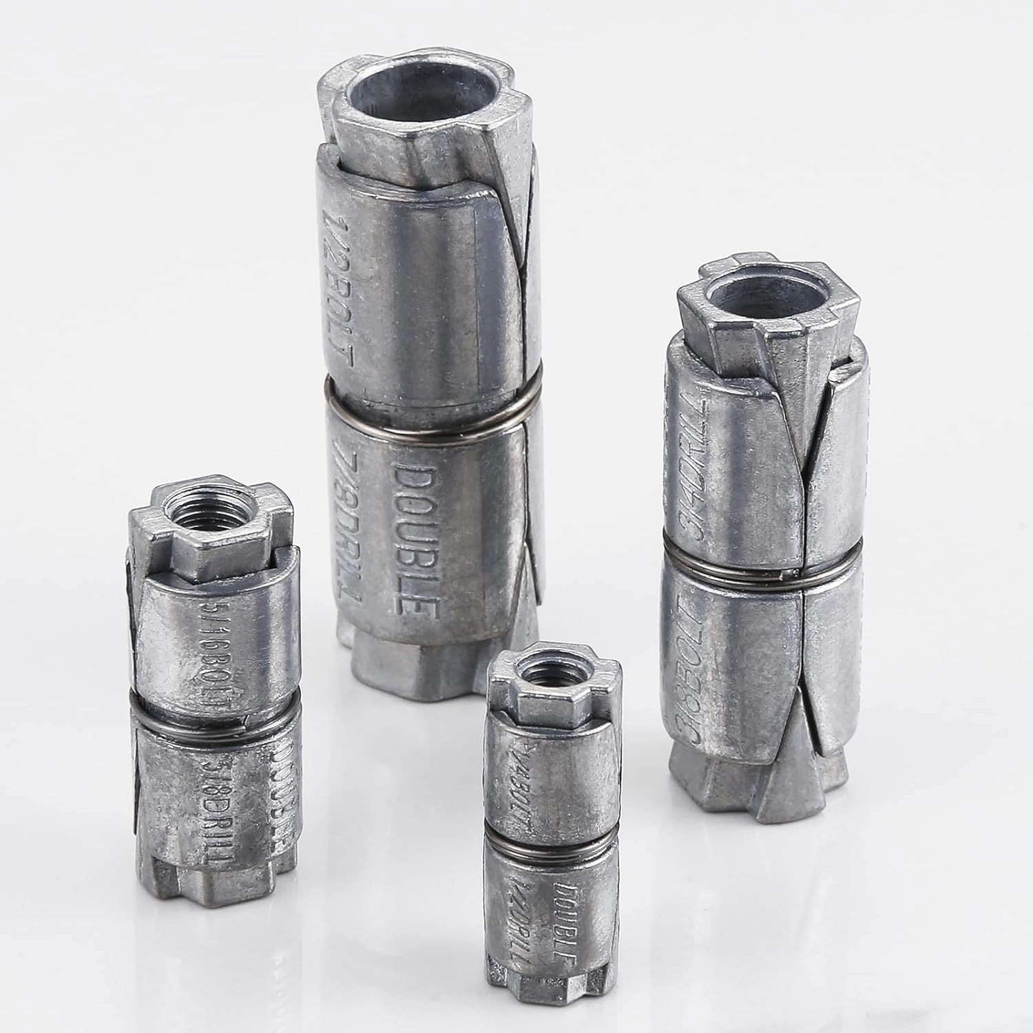 (25 pcs) 1/2x2-1/2 Outer diameter7/8 Double Expansion Anchor, Zinc Plated Double Expansion Shield Anchors, Double Expansion Shields,for Masonry, Concrete, Brick or Block