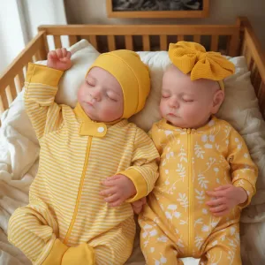 ADFO Lifelike Reborn Baby Dolls Twins, 20 inch Realistic Newborn Real Life Baby Boy Girl Dolls Soft Vinyl Baby Dolls with Clothes and Toy Gift for Kids Age 3 