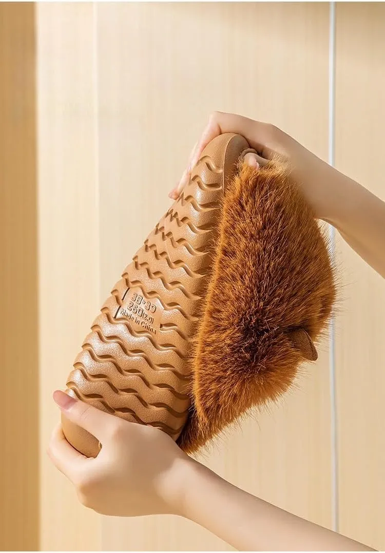 Adorable Capybara Fuzzy Slippers, Cozy and Warm Thick-Sole Home Slippers for Fall and Winter