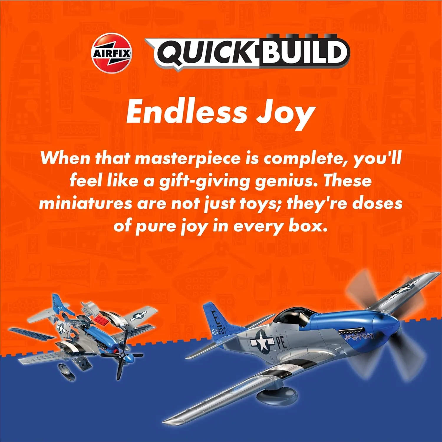 Airfix Quickbuild Bugatti Chiron Brick Building Plastic Model Kit Car J6044,Blue