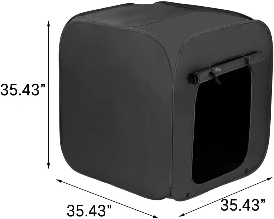 Akiky Sensory Tent for Kids Sensory Corner for Autism Kids Calm Down Tent to Play&Relax Helps with Autism,SPD,Anxiety&Improve Focus(Black Coating,35.43"x35.43"x35.43")