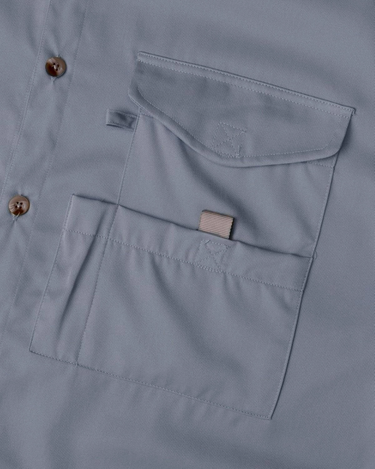 Alimens & Gentle Short Sleeve Fishing Shirt Wicking Fabric Sun Protection Casual Button Down Shirts