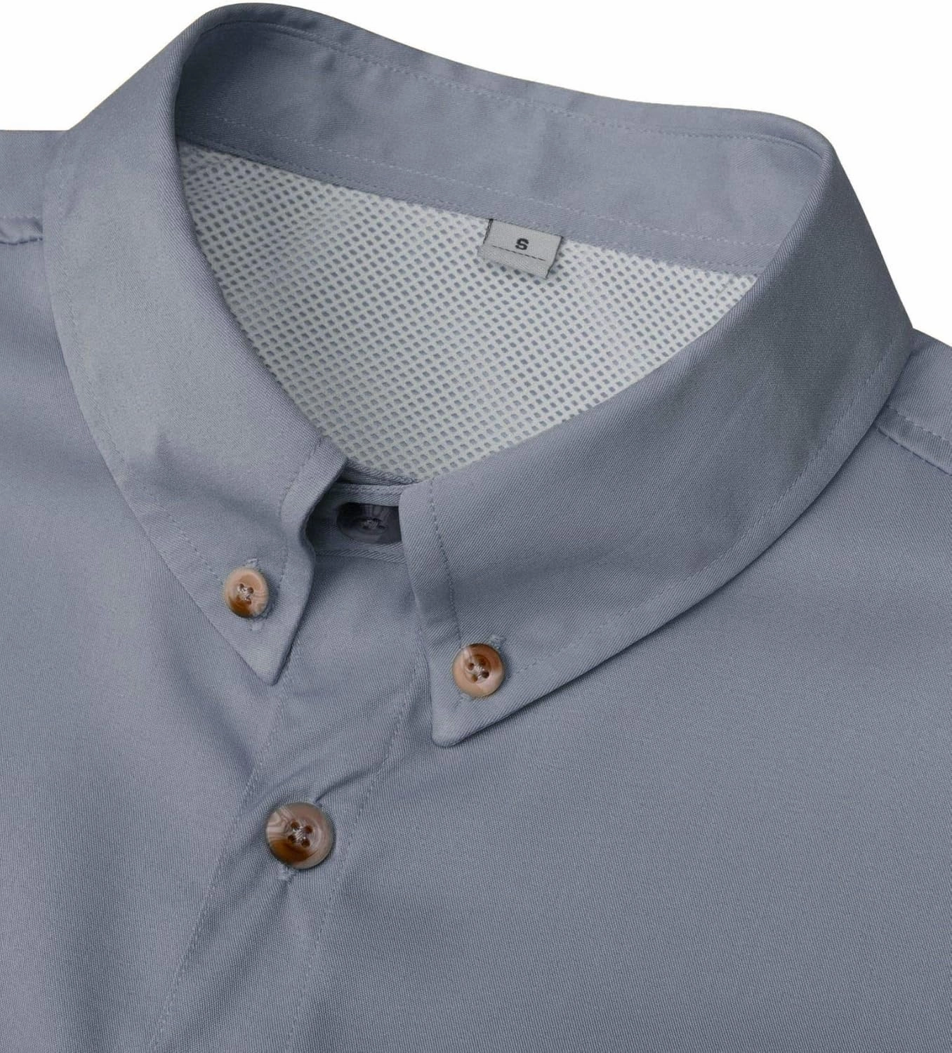 Alimens & Gentle Short Sleeve Fishing Shirt Wicking Fabric Sun Protection Casual Button Down Shirts