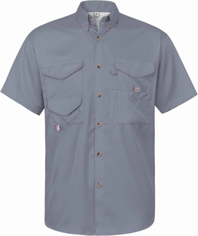 Alimens & Gentle Short Sleeve Fishing Shirt Wicking Fabric Sun Protection Casual Button Down Shirts