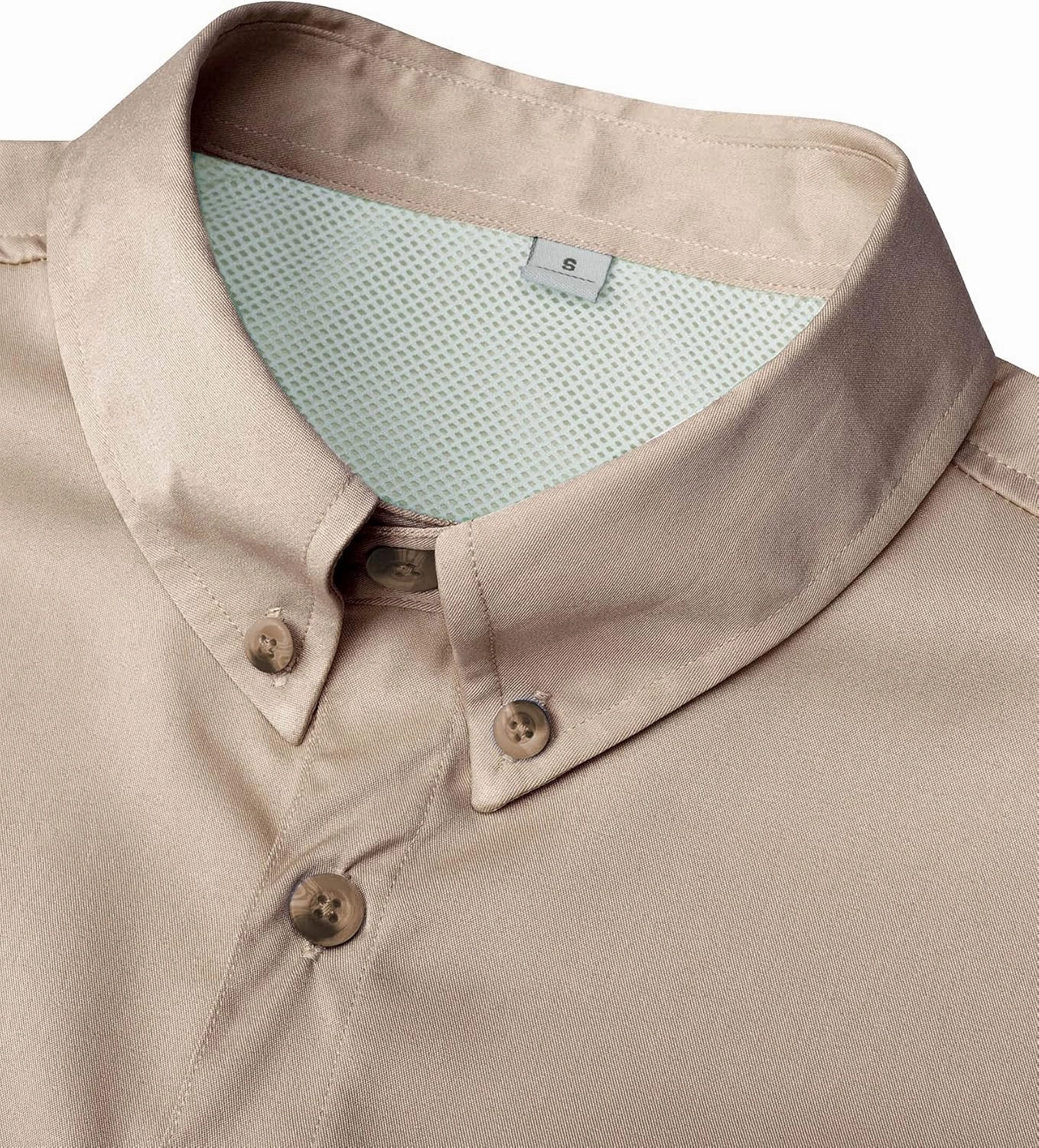Alimens & Gentle Short Sleeve Fishing Shirt Wicking Fabric Sun Protection Casual Button Down Shirts
