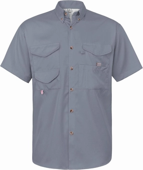 Alimens & Gentle Short Sleeve Fishing Shirt Wicking Fabric Sun Protection Casual Button Down Shirts