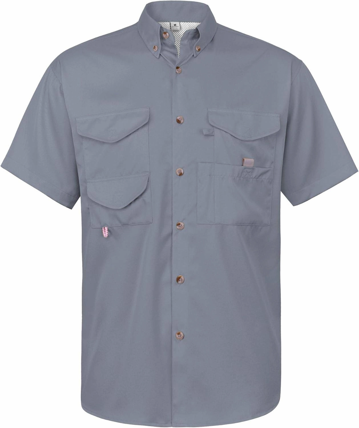 Alimens & Gentle Short Sleeve Fishing Shirt Wicking Fabric Sun Protection Casual Button Down Shirts