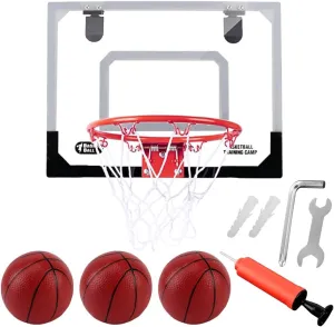 Amy&Benton Mini Basketball Hoop Indoor for Kids Small Basketball Goal Over The Door Nerf Basketball Hoop Dunking Proof on Wall for Room Bedroom Office