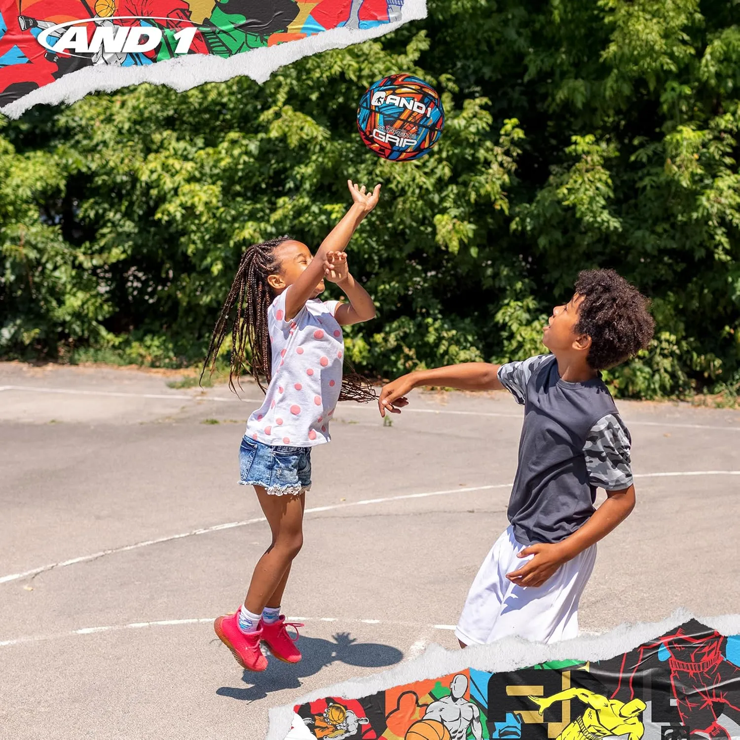 AND1 Mini Basketball 3 Pack Set for Kids (Deflated w/Pump Included): - Size 3 7-Inch Premium Youth Size Basketballs, Easy to Grip