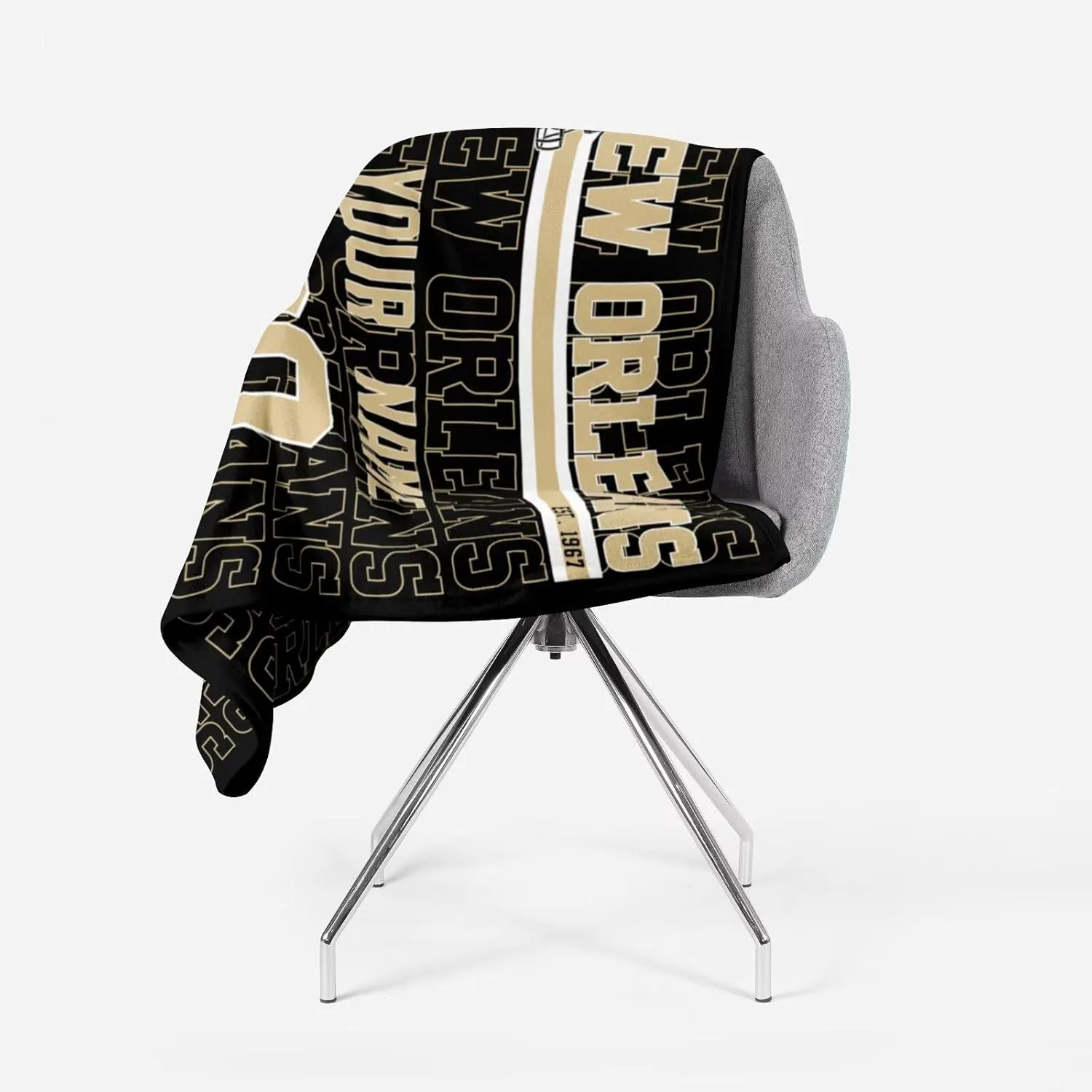 ANTKING New Orleans Throw Blanket for Men Women Boy Custom Name and Number Gifts