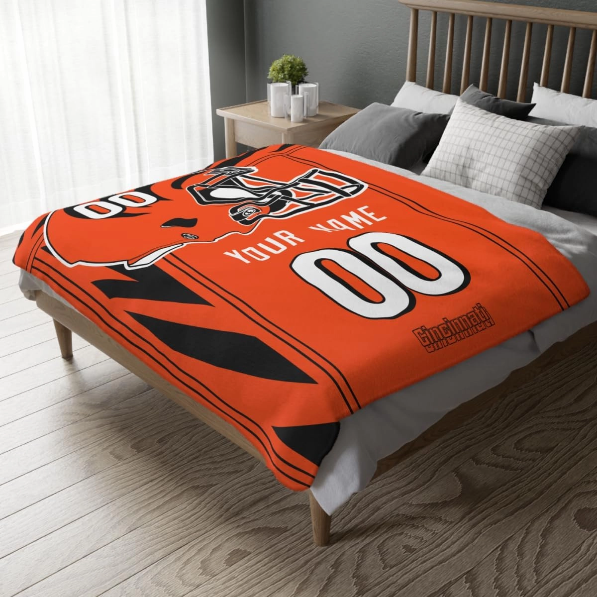 ANTKING Cincinnati Blanket Gifts for Men Women Boy Throw Blanket Custom Name and Number