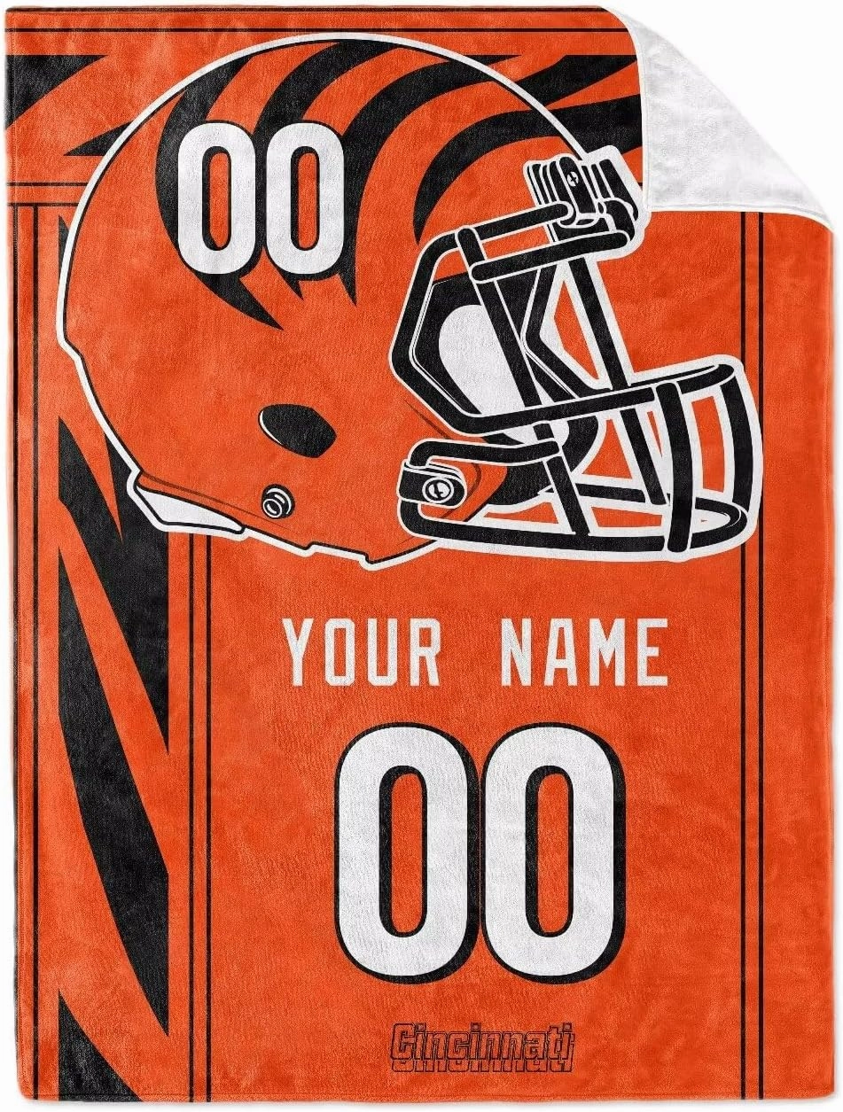 ANTKING Cincinnati Blanket Gifts for Men Women Boy Throw Blanket Custom Name and Number