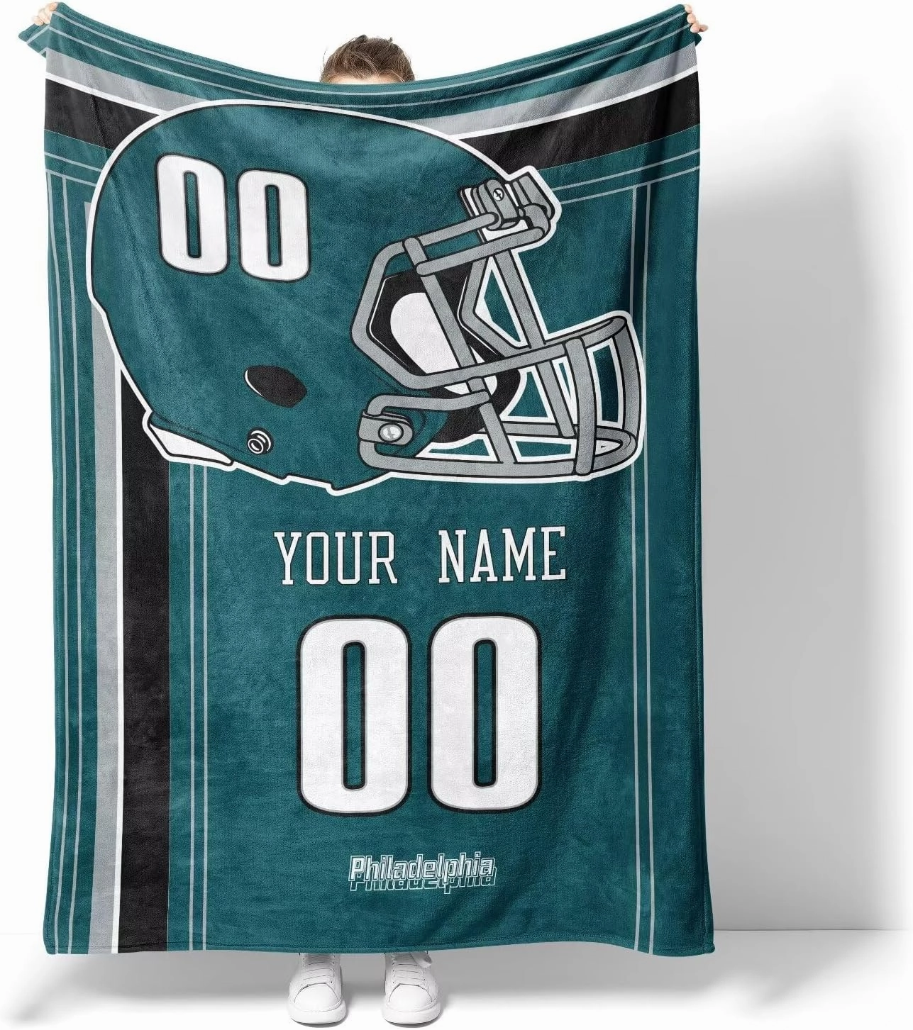 ANTKING Philadelphia Blanket Gifts for Men Women Boy Throw Blanket Custom Name and Number