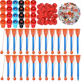 Aoriher 122 Pcs Basketball Party Favors, Includes Basketball Stampers, Hoop Pens, Mini Pencil Erasers, Stickers, Self Inking Stamps for Kids, Students, Party Supplies, Classroom Prizes