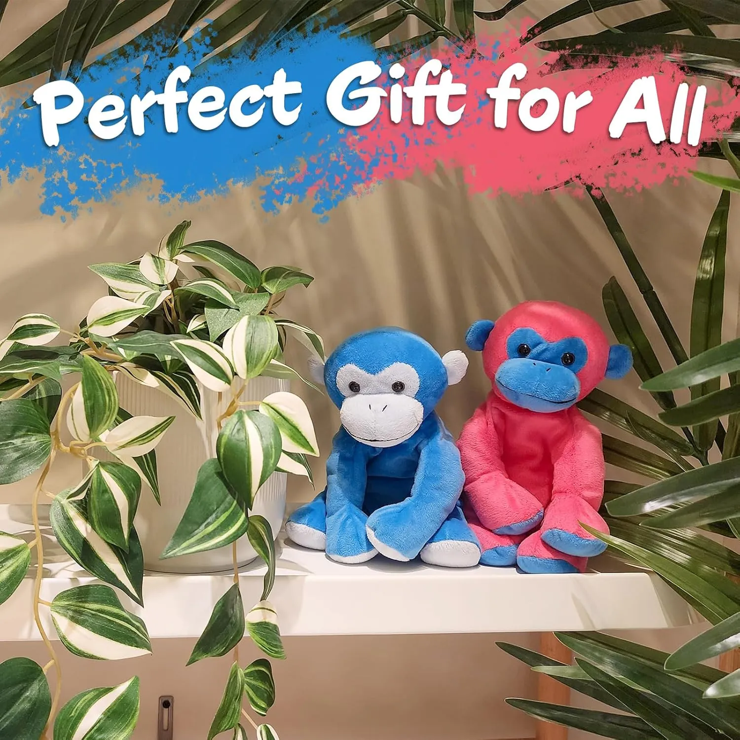 Ape Monkey Stuffed Animal Plush Toys, Soft Cute Blue Monkey Toy for Toddlers & Kids, 7.9"